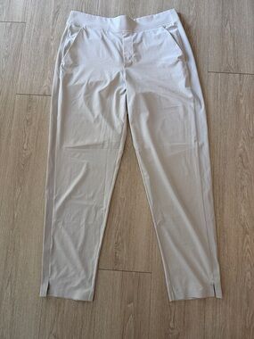 Athleta Light Beige Women's Stretch Tapered Trousers (Tall)